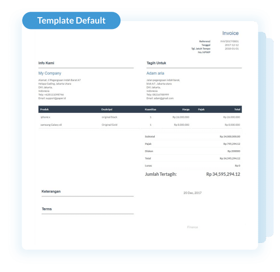 template invoice gratis